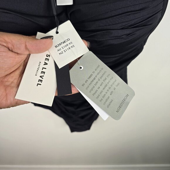 Sea Level Black Twist Front One Piece Swimsuit Women’s 8 Sustainable NWT - Picture 5 of 15